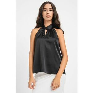 Bluza de satin cu decolteu halter Rei imagine