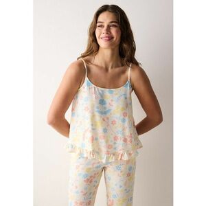 Pijama fara maneci - cu model floral imagine