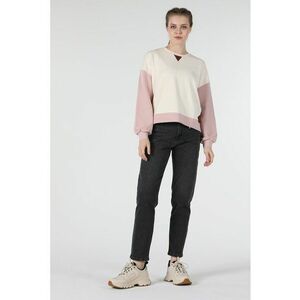 Bluza sport cu decolteu la baza gatului si model colorblock imagine