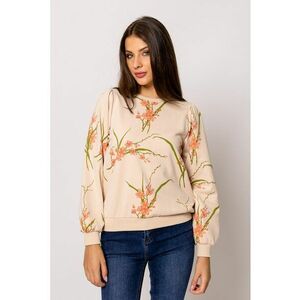 Bluza de trening cu maneci bufante si imprimeu floral imagine