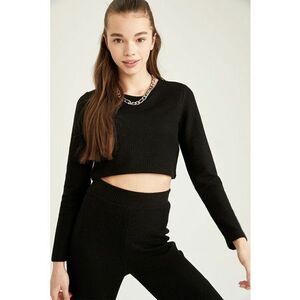 Bluza crop cu aspect striat imagine