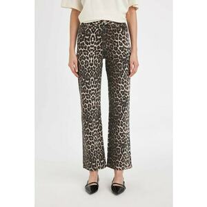 Pantaloni drepti cu animal print imagine