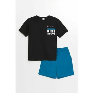 Set de tricou cu decolteu la baza gatului si pantaloni scurti - 2 piese imagine