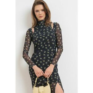 Rochie bodycon cu imprimeu si decupaje Noslin imagine