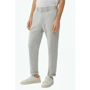 Pantaloni costum barbati cu croiala Slim fit si cu tesatura din jerseu elastic gri imagine