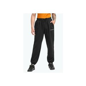 Pantaloni trening barbati din molton cu croiala Relaxed Fit negru imagine