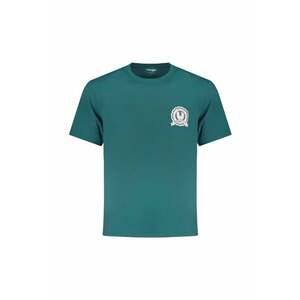 Tricou barbati cu logo si decolteu la baza gatului - Verde imagine