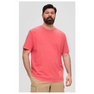 Tricou barbati big size din bumbac cu imprimeu cu logo - Coral imagine