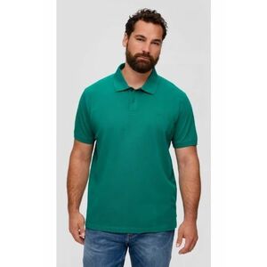 Tricou polo barbati big size cu logo brodat si croiala Regular fit verde inchis imagine