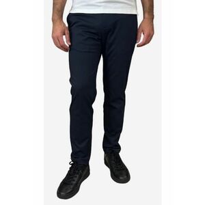 Pantaloni costum barbati cu croiala Slim fit si cu tesatura din jerseu elastic bleumarin inchis imagine