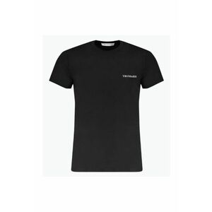 Tricou barbati din bumbac cu imprimeu cu logo - Negru imagine