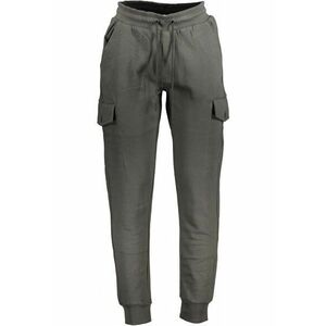 Pantaloni sport barbati cu bata elastica si design cu multe buzunare gri inchis 55841 imagine