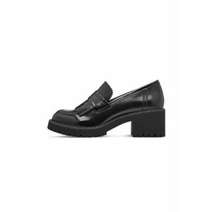 Pantofi loafer de piele ecologica cu toc masiv imagine