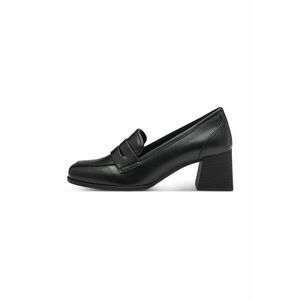 Pantofi loafer de piele ecologica cu toc masiv imagine