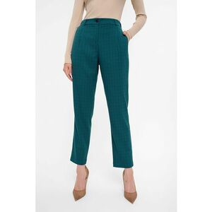 Pantaloni crop chino cu model in carouri imagine