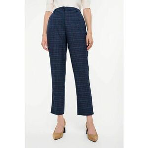 Pantaloni crop chino cu model in carouri imagine