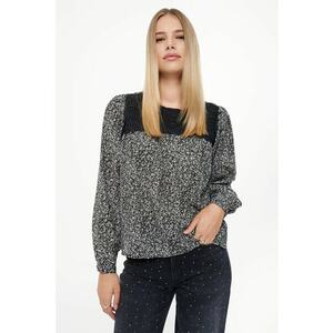 Bluza cu model floral si garnitura brodata imagine