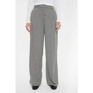 Pantaloni cu croiala ampla si model houndstooth imagine