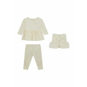 GUESS - Set de bluza cu terminatie evazata - colanti si vesta de blana sintetica imagine