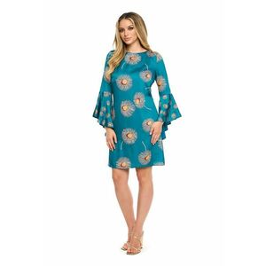 Rochie cu aspect de satin si model floral imagine