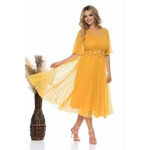 Rochie midi evazata cu maneci fluture imagine