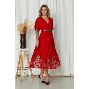 Rochie midi cu pliuri in partea inferioara imagine