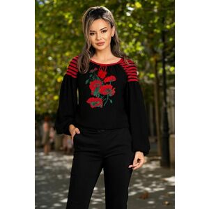 Bluza dama eleganta cu broderie neagra imagine