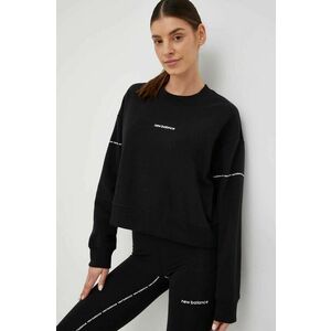 New Balance bluza femei, culoarea negru, cu imprimeu imagine