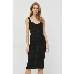 Bardot rochie culoarea negru, mini, mulata imagine