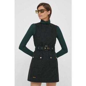 Barbour rochie din bumbac culoarea negru, mini, mulata imagine