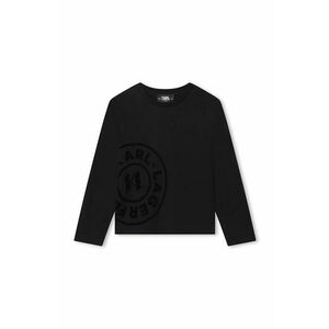 Karl Lagerfeld longsleeve din bumbac pentru copii culoarea negru, cu imprimeu imagine