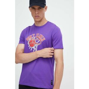 Puma tricou din bumbac culoarea violet, cu imprimeu imagine