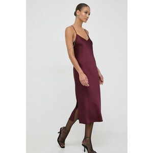 BOSS rochie culoarea bordo, maxi, drept imagine