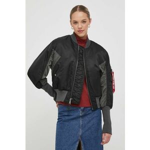 Alpha Industries geaca bomber MA-1 Cyber Wmn femei, culoarea negru, de tranzitie, oversize imagine