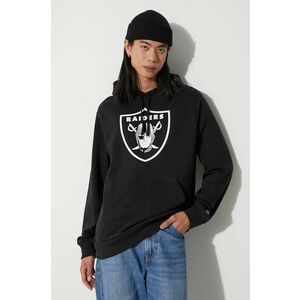 New Era bluza barbati, culoarea negru, cu glugă, cu imprimeu, LAS VEGAS RAIDERS imagine