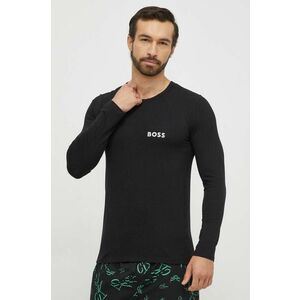 BOSS longsleeve barbati, culoarea negru, neted imagine