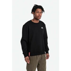 Alpha Industries bluză Basic Sweater Small Logo bărbați, culoarea negru, uni 188307.03-black imagine