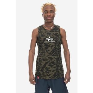 Alpha Industries tricou din bumbac Alpha Industries Basic Tank Camo 126566C 634 culoarea verde 126566C.634-green imagine