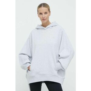 adidas Originals hanorac de bumbac Hoodie femei, culoarea gri, cu glugă, melanj, IX2344 imagine