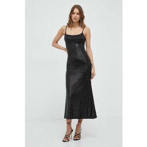 Bardot rochie culoarea negru, maxi, mulata imagine