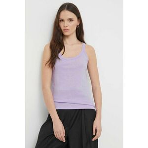 United Colors of Benetton top din bumbac culoarea violet imagine