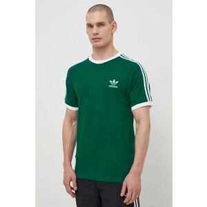 adidas Originals tricou din bumbac 3-Stripes Tee bărbați, culoarea verde, cu imprimeu, IM9387 imagine