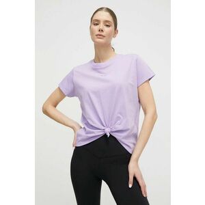 Dkny tricou din bumbac femei, culoarea violet imagine