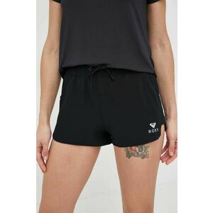 Roxy pantaloni scurți femei, culoarea negru, uni, medium waist ERJBS03165 imagine