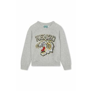 Kenzo Kids hanorac de bumbac pentru copii culoarea gri, cu imprimeu imagine