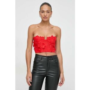 Bardot top culoarea rosu, neted imagine