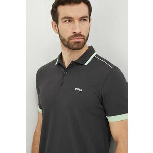 BOSS Green polo de bumbac culoarea gri, uni 50512995 imagine