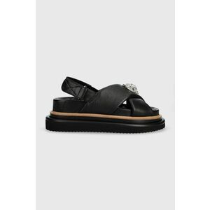 Kurt Geiger London sandale de piele Orson Cross Strap Sandal femei, culoarea negru, cu platformă 9992200109 imagine