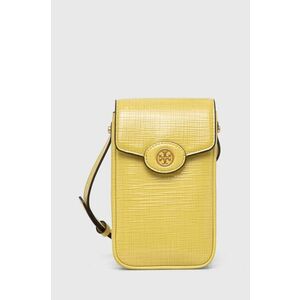 Tory Burch husa din piele pentru telefon culoarea galben imagine