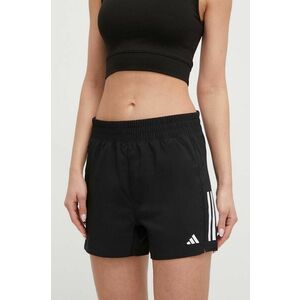 adidas Performance pantaloni scurți de alergare Own the Run culoarea negru, cu imprimeu, high waist IX6371 imagine